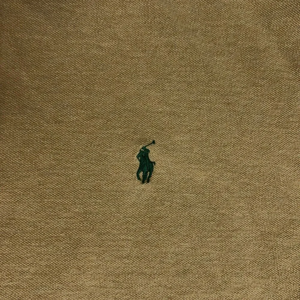 Vintage Polo Ralph Lauren Mens Polo Shirt Extra‎ Large Tan Green Pony Preppy Top